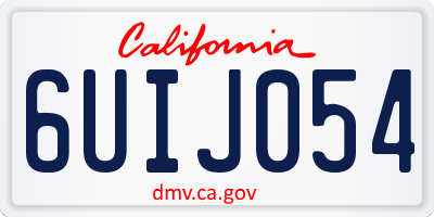 CA license plate 6UIJ054