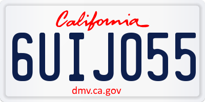 CA license plate 6UIJ055