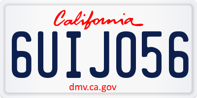 CA license plate 6UIJ056