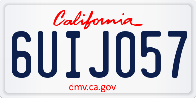 CA license plate 6UIJ057