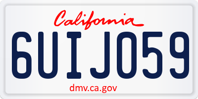 CA license plate 6UIJ059