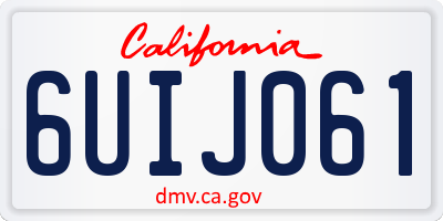 CA license plate 6UIJ061