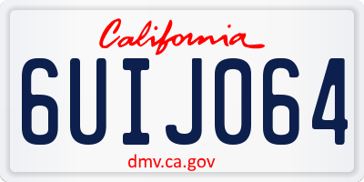 CA license plate 6UIJ064