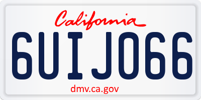 CA license plate 6UIJ066