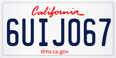 CA license plate 6UIJ067