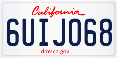 CA license plate 6UIJ068