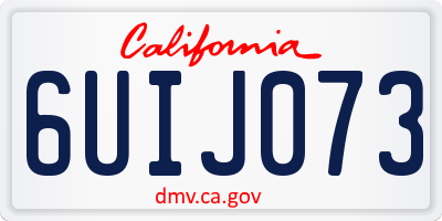 CA license plate 6UIJ073
