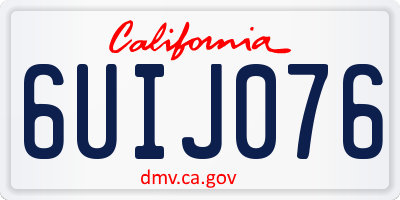 CA license plate 6UIJ076