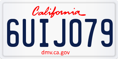 CA license plate 6UIJ079
