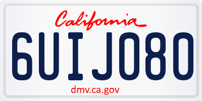 CA license plate 6UIJ080