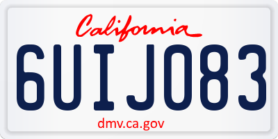 CA license plate 6UIJ083