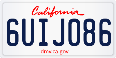 CA license plate 6UIJ086