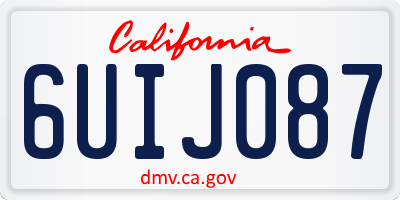 CA license plate 6UIJ087