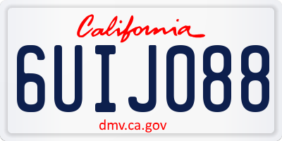 CA license plate 6UIJ088