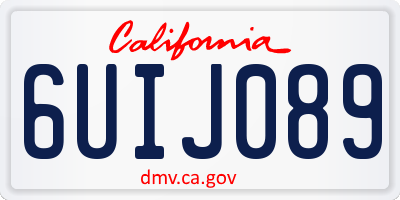 CA license plate 6UIJ089