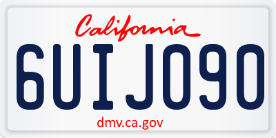 CA license plate 6UIJ090