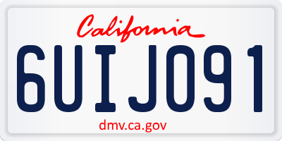 CA license plate 6UIJ091