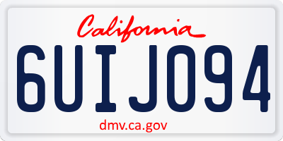 CA license plate 6UIJ094