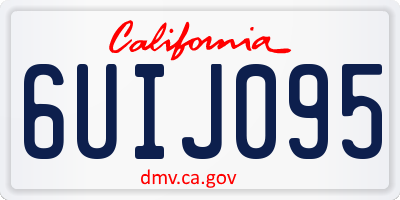 CA license plate 6UIJ095