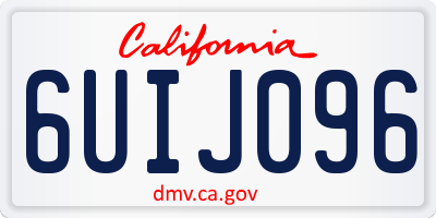CA license plate 6UIJ096