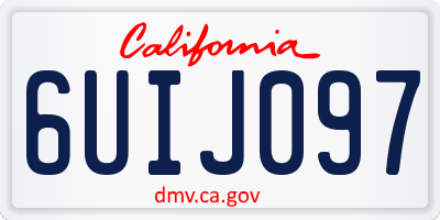 CA license plate 6UIJ097