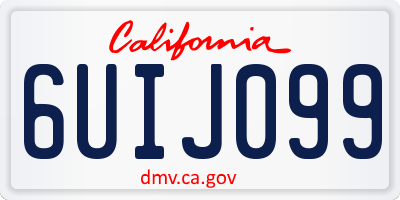 CA license plate 6UIJ099