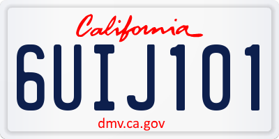 CA license plate 6UIJ101