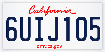 CA license plate 6UIJ105