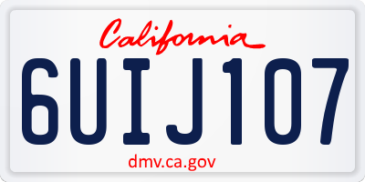 CA license plate 6UIJ107