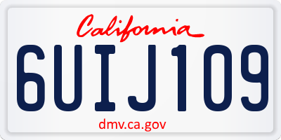 CA license plate 6UIJ109