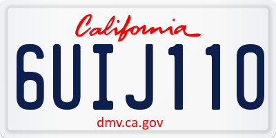 CA license plate 6UIJ110