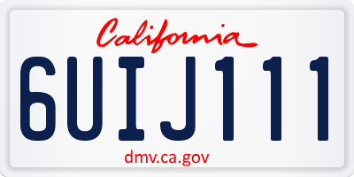 CA license plate 6UIJ111