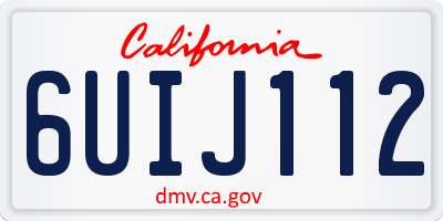 CA license plate 6UIJ112
