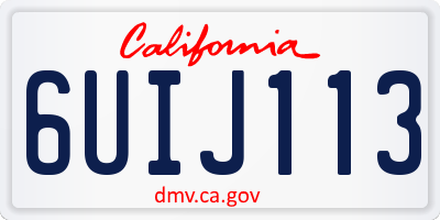 CA license plate 6UIJ113