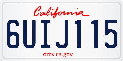 CA license plate 6UIJ115