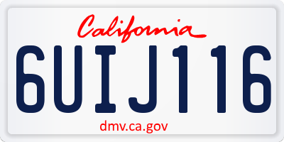 CA license plate 6UIJ116