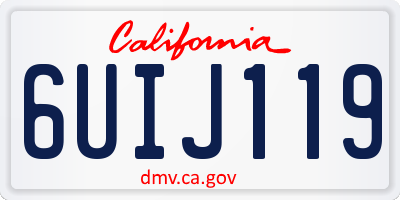 CA license plate 6UIJ119