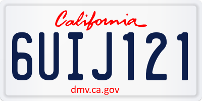 CA license plate 6UIJ121