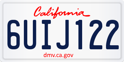 CA license plate 6UIJ122