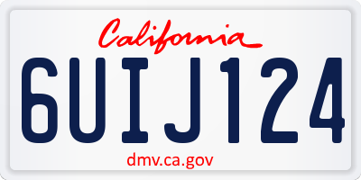 CA license plate 6UIJ124