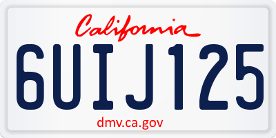 CA license plate 6UIJ125