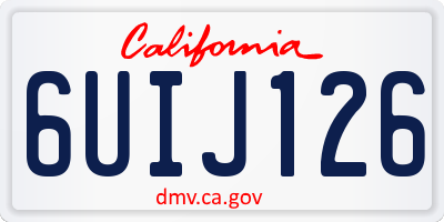 CA license plate 6UIJ126