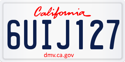 CA license plate 6UIJ127