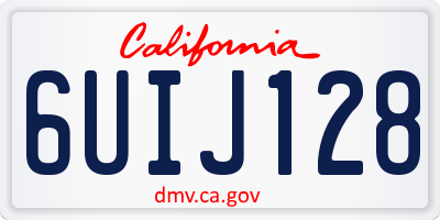 CA license plate 6UIJ128