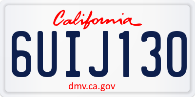 CA license plate 6UIJ130