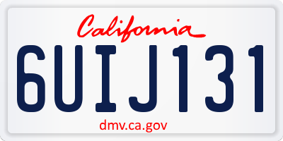 CA license plate 6UIJ131