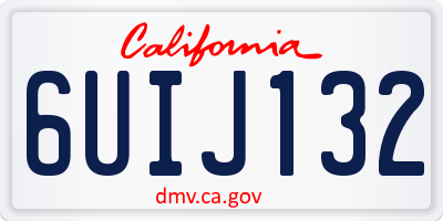 CA license plate 6UIJ132