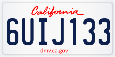 CA license plate 6UIJ133