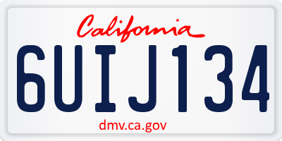 CA license plate 6UIJ134