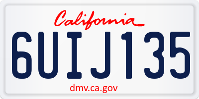 CA license plate 6UIJ135